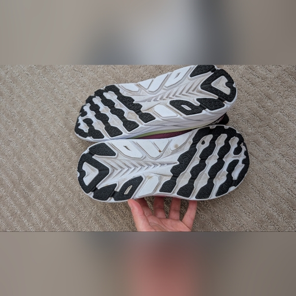 Hoka Women's Fuchsia and Lime Clifton 8 Running Shoes Size 9 - Picture 9 of 9